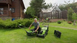 Аккумуляторные газонокосилки Greenworks GD24X2LM361 (арт. 2520707), GD24X2LM411 (арт. 2520907)