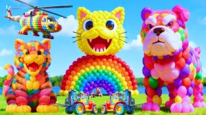 Мультики для детей, машинки из разноцветных шариков/шарики, машинки, мультик