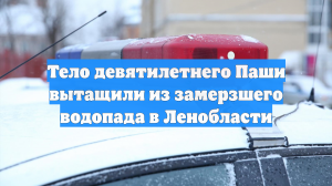 Тело девятилетнего Паши вытащили из замерзшего водопада в Ленобласти