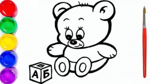Мультик раскраска для детей и малышей. Новый сборник рисунков. Как нарисовать мишку или медвежонка