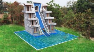 Строительство креативной четырёх этажной виллы с аквапарком. Примитивными методами.