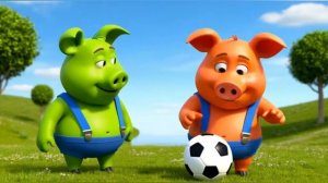 Мультики для детей Два поросёнка Two funny pigs, one green and the other orange. Видео для детей