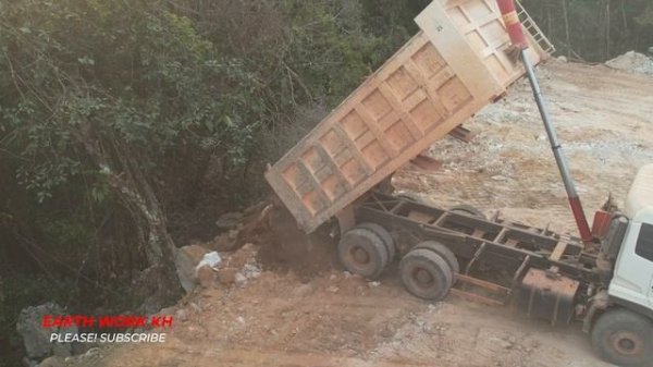 Final Update! Incredible excavator digging mountain loading stone with assistant dump trucks & dozer