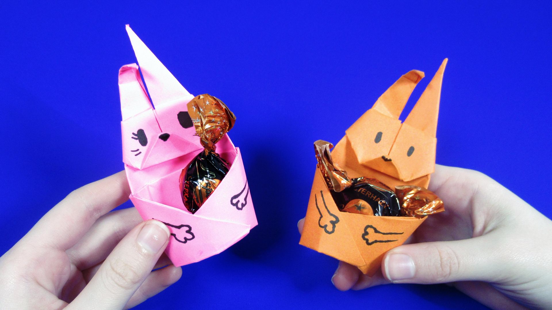 Оригами зайчик  Как сделать оригами зайца из бумаги