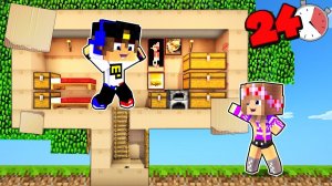 24 ЧАСА ЖИВУ В ДОМЕ ИЗ КАРТОНА НА ДЕРЕВЕ в МАЙНКРАФТ но НУБ И ПРО ВИДЕО ТРОЛЛИНГ MINECRAFT Евгенбро