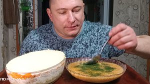 мукбанг/вкусняшки/Салат Мимоза/Суп Харчо/