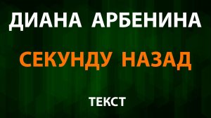 Диана Арбенина - Секунду назад (Текст Lyrics) Ночные Снайперы