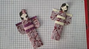 Кукла в японском кимоно - закладка. Видеоурок.