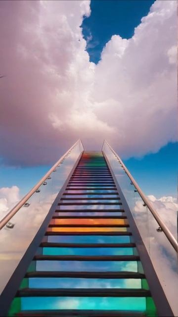 Лестница в облаках: путешествие к мечтам #облака #лестница #путешествие