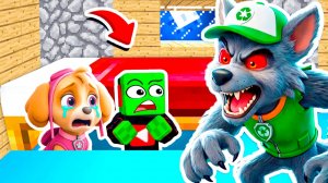 Я и СКАЙ ПРЯЧЕМСЯ ПОД КРОВАТЬЮ от РОККИ ЩЕНЯЧИЙ ПАТРУЛЬ в МАЙНКРАФТ