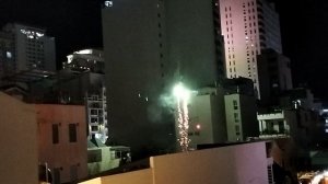 Вечерний Нячанг из окна отеля)