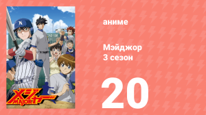 Мэйджор 3 сезон 20 серия «Безвыходность! Бейсбол по пособию» (аниме-сериал, 2007)