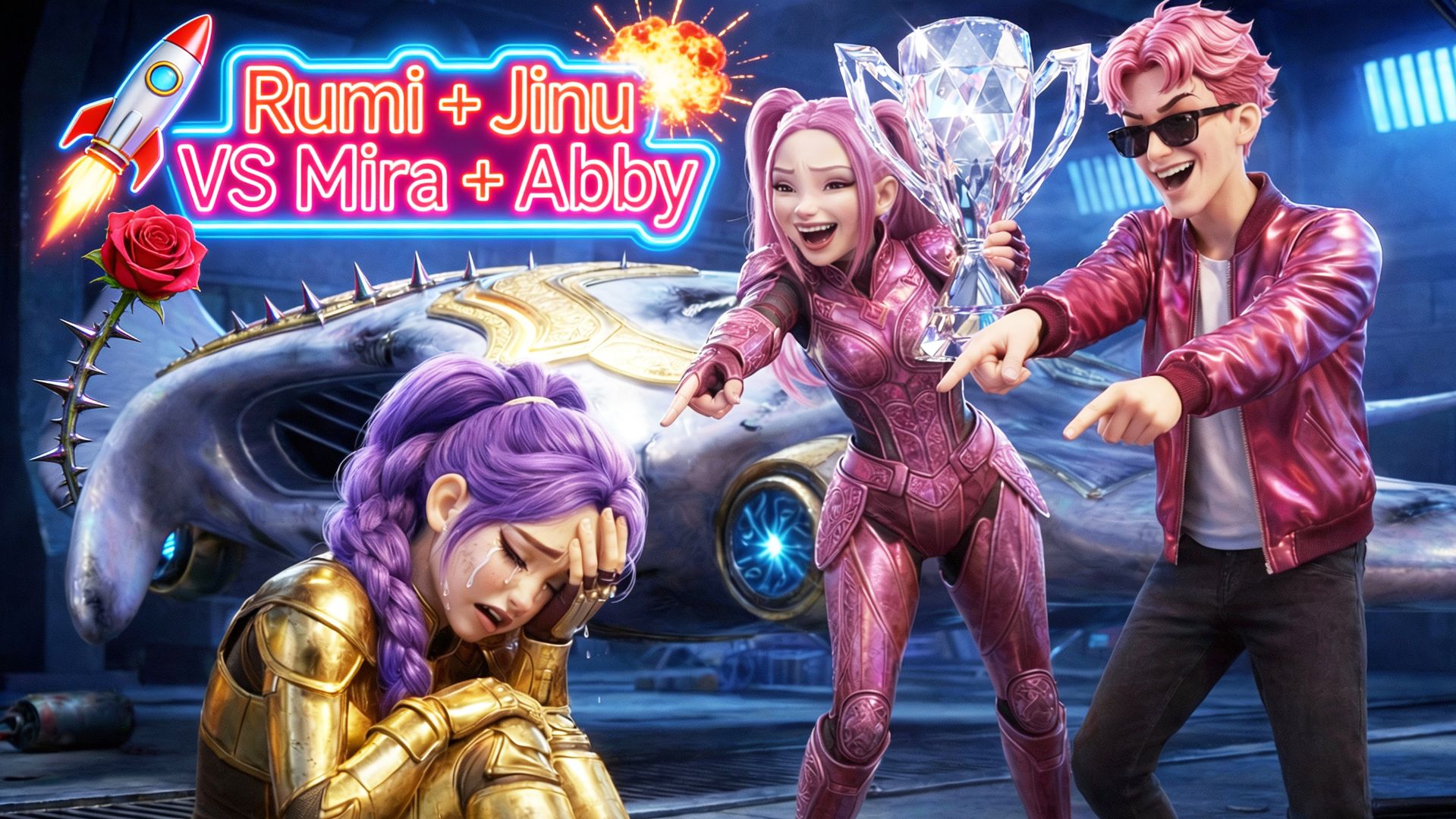 К-Поп Охотницы на Демонов: Руми + Джину 🆚 Мира + Эбби | Великая Гонка 🏁🔥