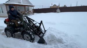 Мини погрузчик чистка снега