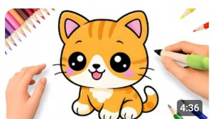 КАК НАРИСОВАТЬ ПРОСТОГО МИЛОГО РЫЖЕГО КОТЕНКА 💗