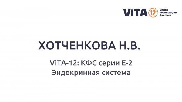 ХОТЧЕНКОВА Н.В. ViTA-12: КФС серии E-2, Эндокринная система