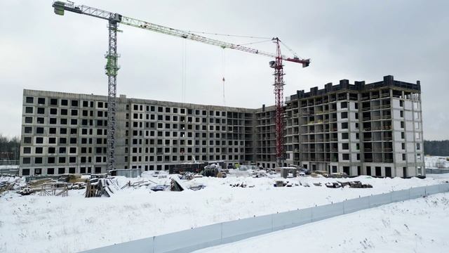 ЖК «Живописный» — съёмка с воздуха январь 2026 смотреть онлайн