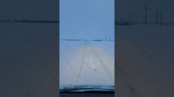 Утром саратовский участок федеральной трассы стал похож на проселочную дорогу