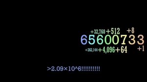 От 0 до 6.87×10^10 со звуками