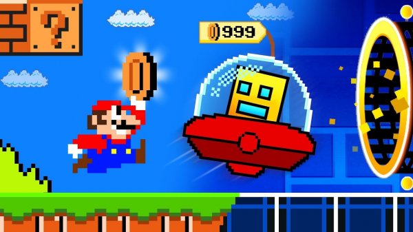 📐Марио теперь может купить GEOMETRY DASH блоки? 🤓