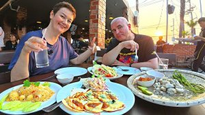 Мукбанг НАСУХУЮ) ПИРУЕМ и ОБЪЕДАЕМСЯ свежими морепродуктами в РЕСТОРАНЕ за КОПЕЙКИ в Паттайе Ужин