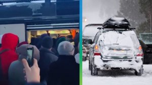 Рекордные морозы в России. Штурм электричек и автобусов, застрявшие в сугробах машины и ЖКХ-аварии