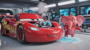 Молния Маквин трансформер мультик про машинки про слоненка про животных гонки сказка развивающий