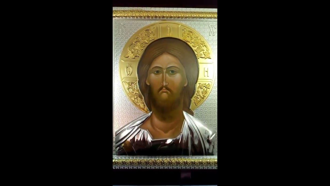 Складень Венчальная пара Казанская Божия Матерь и Спаситель с серебрением