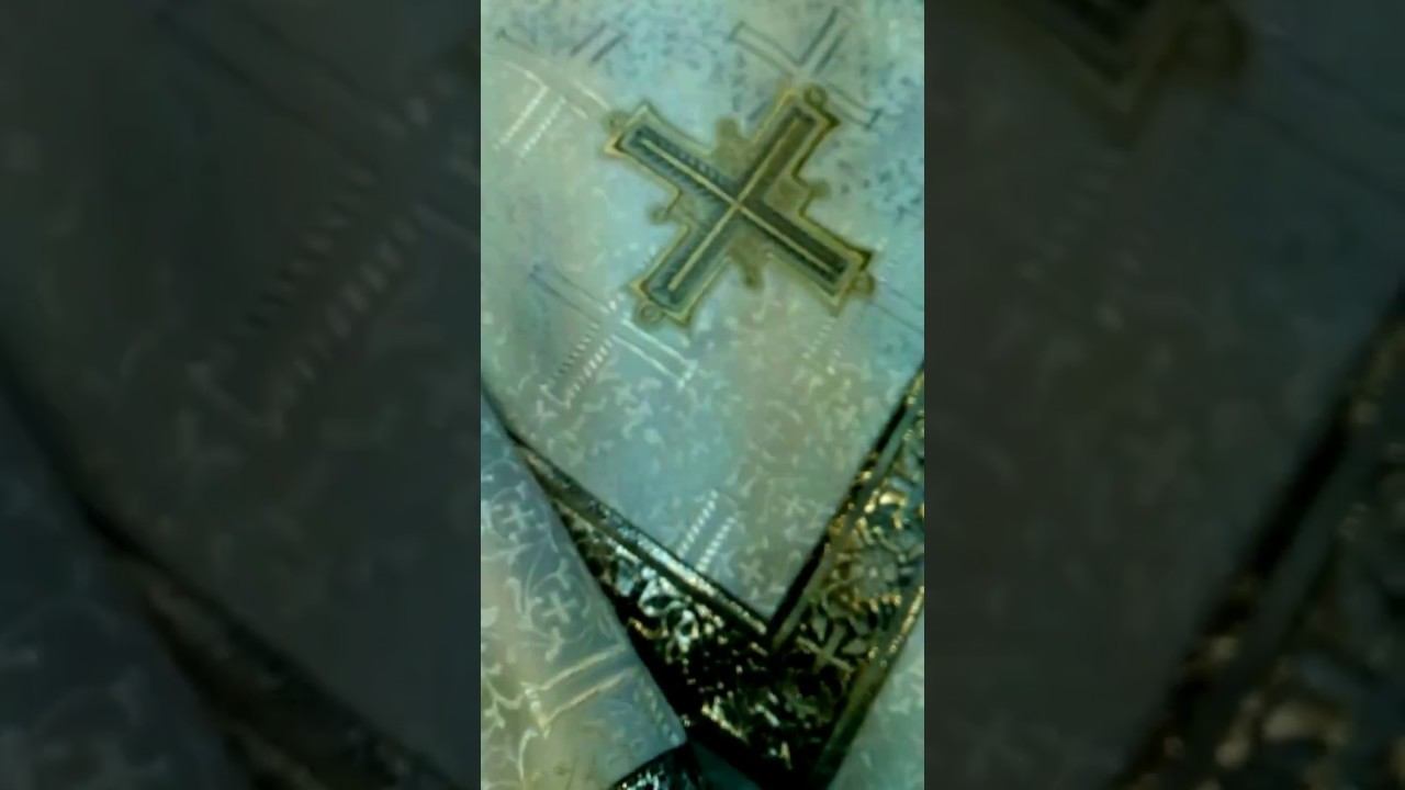 Стихарь алтарный шелк белый с серебром