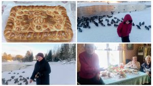 "Жизнь на пенсии".. Испекла пирог с капустой для Е. И.)) Ходили с Добрыней уточек кормить.