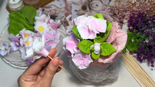 Мыловарение сборка букета из гортензий, тюльпанов и морозника смотреть онлайн