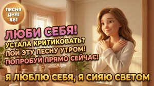 НА ДЕНЬ ПЕСНЮ #61 | Утренняя ПЕСНЯ-АФФИРМАЦИЯ на любовь к себе | "Я Люблю Себя, Я Сияю Светом"