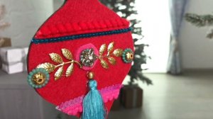 Набор ёлочных украшений ШАРЫ 'БОСТАД', фетр, 13 см, 2 шт., 610929-набор-2