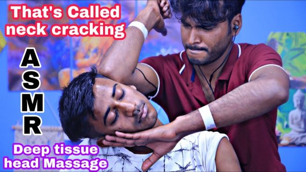 Now this is indian barber neck crack | Deep tissue ASMR head massage with awesome neck cracking