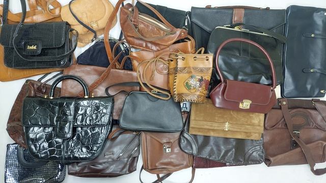 41693 ПРОДАН Сумки винтаж кожаные, 8пак, borse 1/2, секонд (vintage/extra) оптом смотреть онлайн