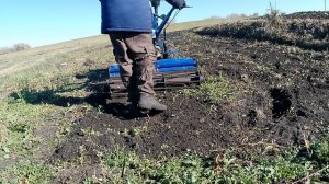 Мотоблок Скаут.  Осенняя фрезеровка почвы.
