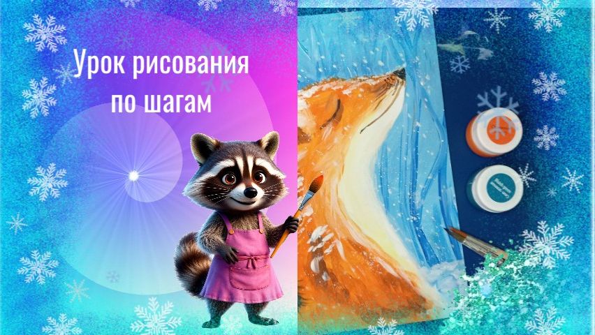 Лиса в снегу рисунок гуашью поэтапно. Урок рисования смотреть онлайн