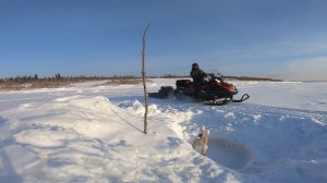 Выезд на рыбалку, река Енисей. Проверка снастей на налима. 64