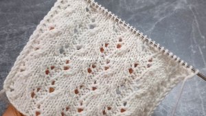 Вяжем вместе по схеме - Простой стильный ажурный узор спицами - Подходит для начинающих!