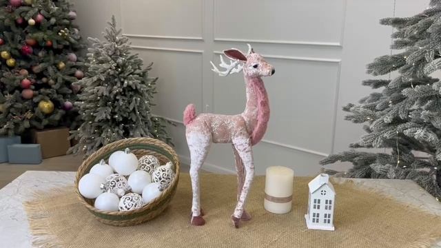 Декоративная фигура БАРХАТНЫЙ ПРИНЦ-ОЛЕНЬ, искусственный бархат, 46 см, 522244