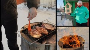 Жарим стейки в - 35 гр. Кормушка для птиц