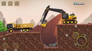 ЭКСКАВАТОР ГРУЗИТ КАМНИ В САМОСВАЛ.  мультфильм.