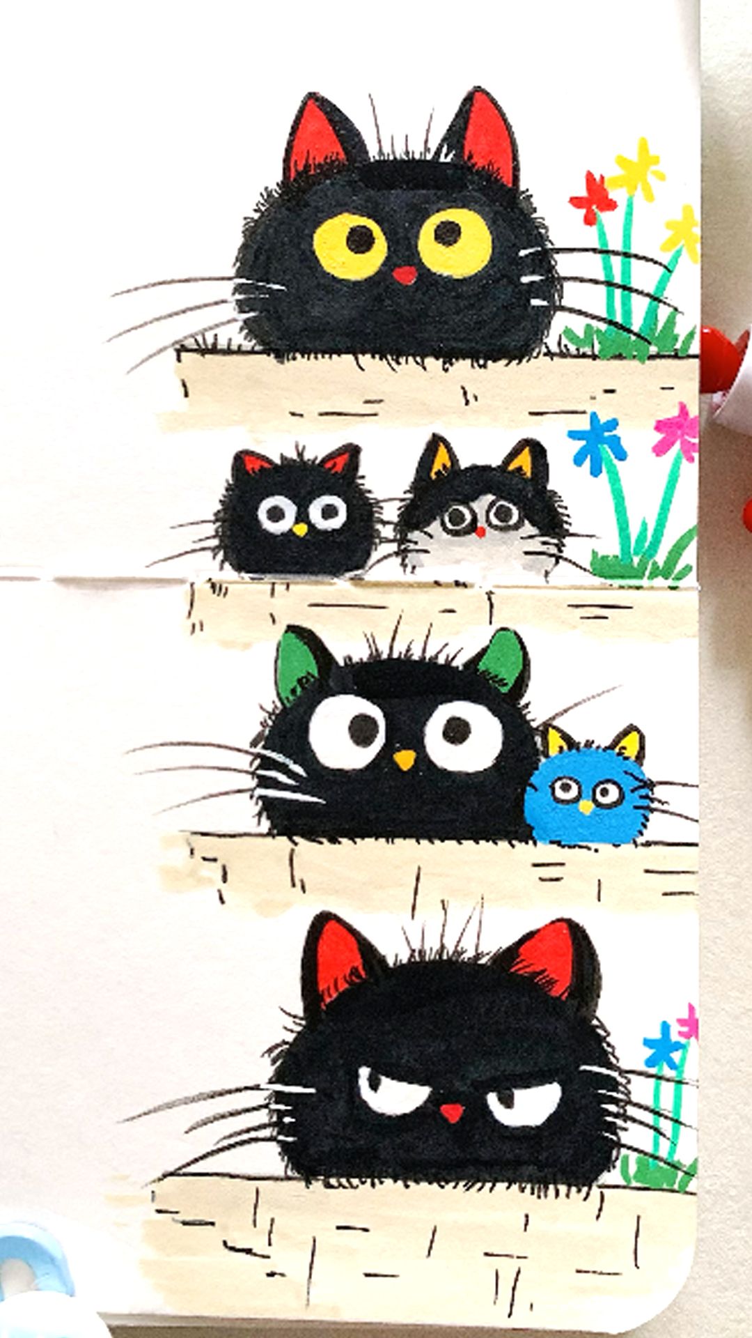 Раскрашиваем котиков акриловым маркером. Урок рисования. Простые идеи рисования смотреть онлайн