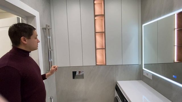 Обзор клиента мебель в с/у в эмали в ЖК Гелиос. Качественные материалы и премиальная фурнитура в Уфе