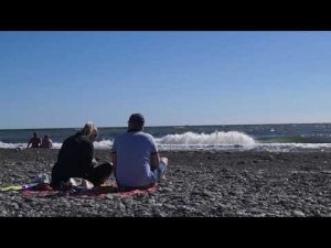 Море пляж "Сочифорния" осенью