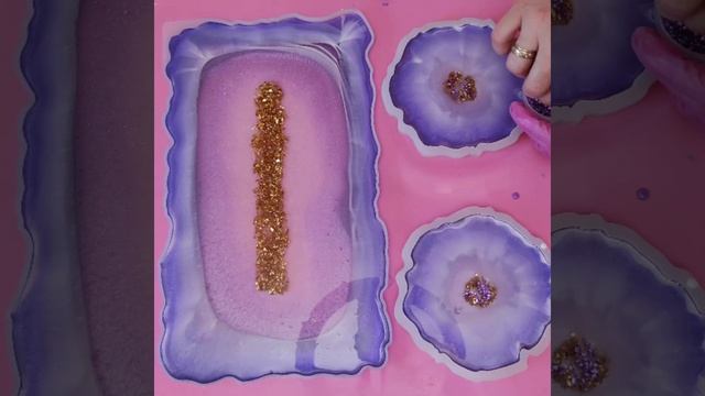 Набор из эпоксидной смолы. Поднос и подстаканники смотреть онлайн