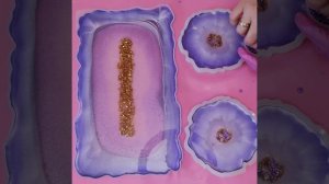 Набор из эпоксидной смолы. Поднос и подстаканники