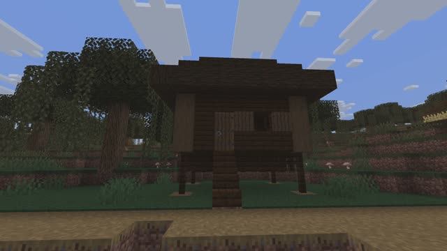 строю средний дом в minecraft из болотной деревни