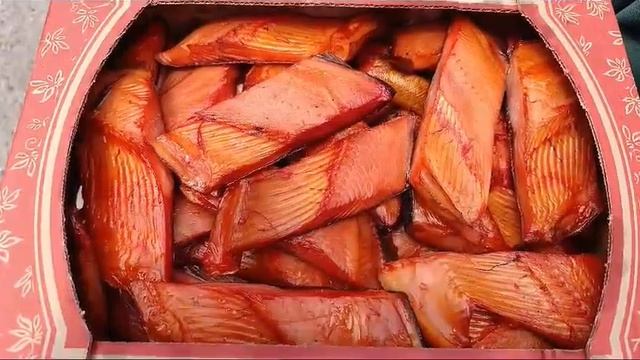 Ломтики горбуши холодного копчения