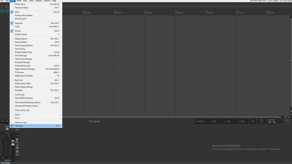 КАК ВЫЙТИ ИЗ ПОЛНОЭКРАННОГО РЕЖИМА REAPER